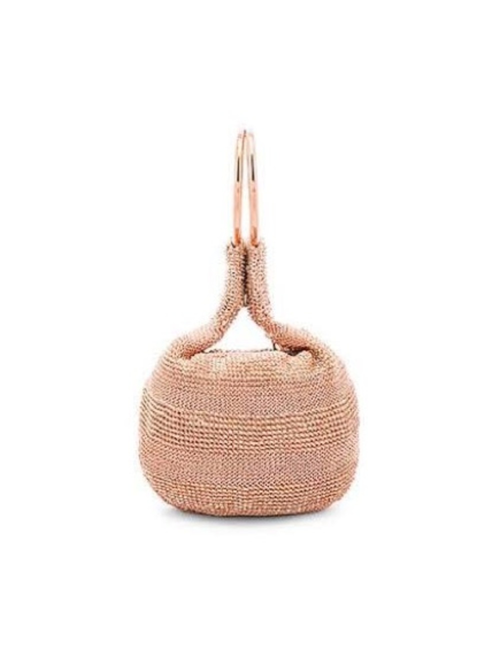 St. Xavier Goldie Ring Bag - in rose gold and coral hand beaded mini bag womens